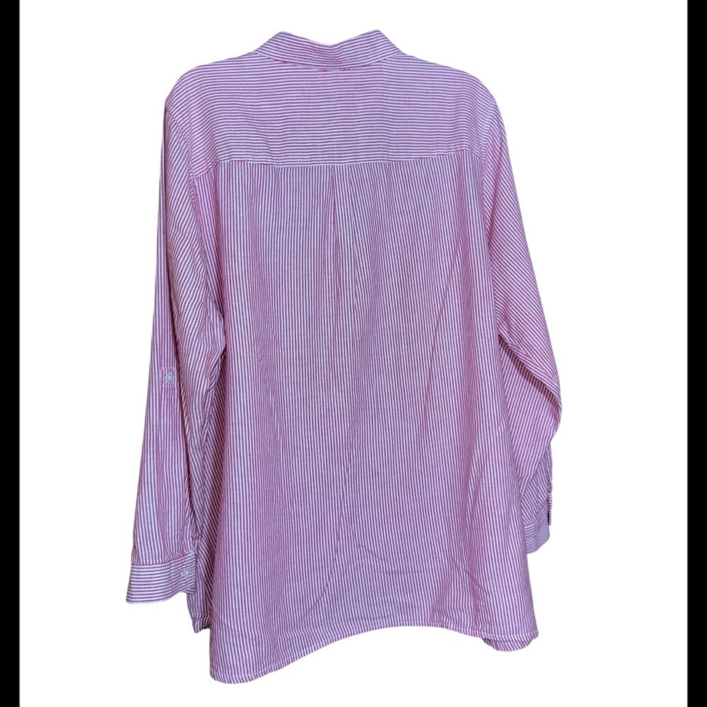 Zach & Rachel pink white striped button front size 3X - Picture 2 of 5